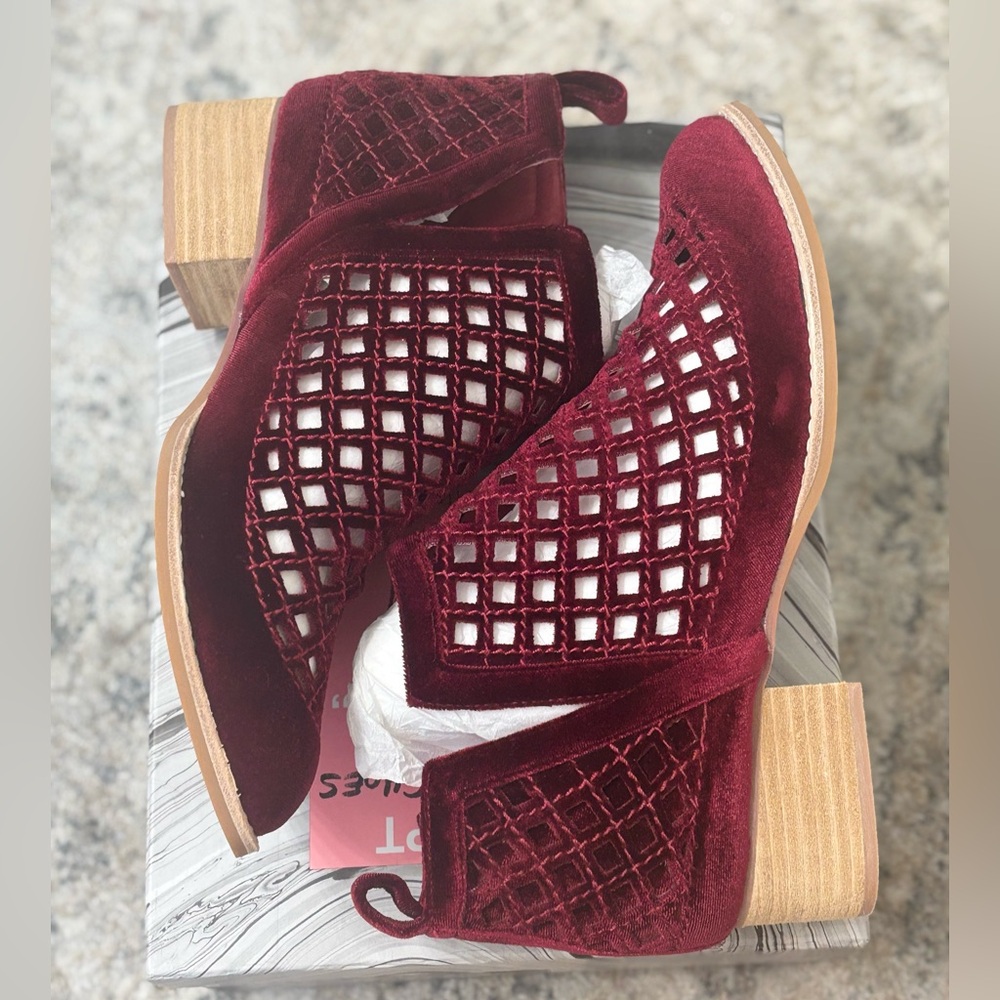 Jeffrey Campbell Wine Velvet Taggart Booties NWT
